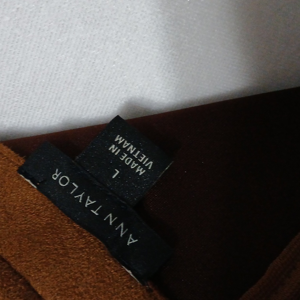 Ann Taylor Warm Brown Suede-Like Top - Picture 8 of 9